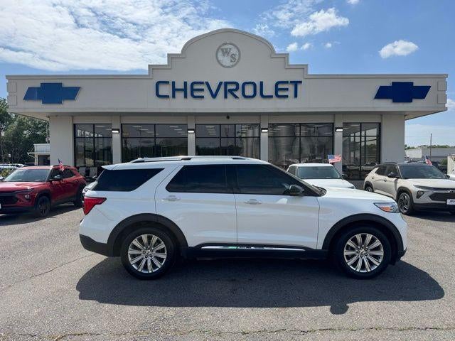 2021 Ford Explorer Limited in White — front three-quarter view