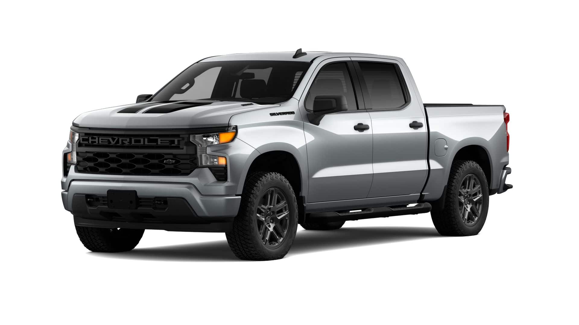 2026 Chevrolet Silverado 1500 Custom in Sterling Gray Metallic — front three-quarter view