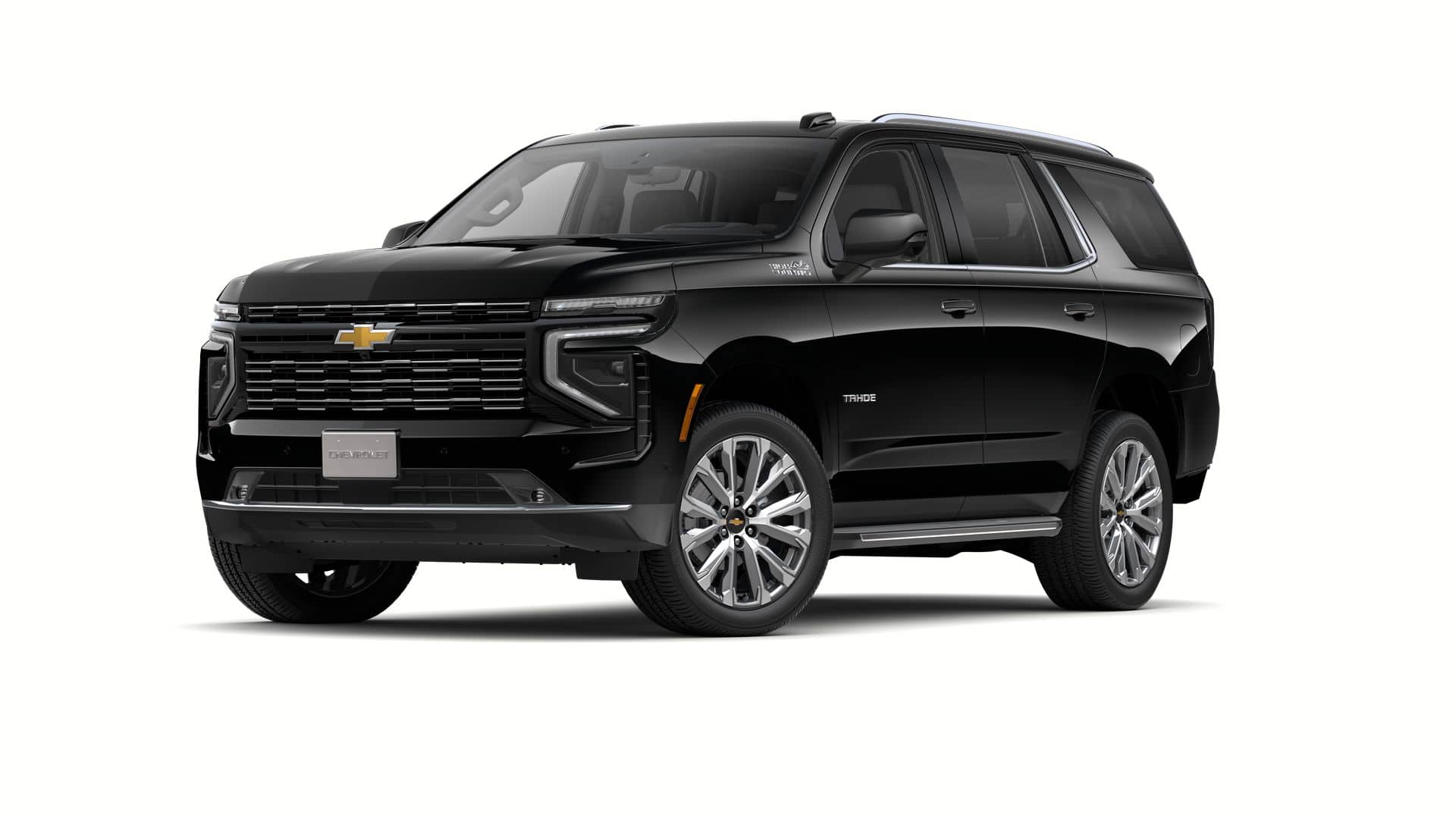 2025 Chevrolet Tahoe High Country in Black — front three-quarter view