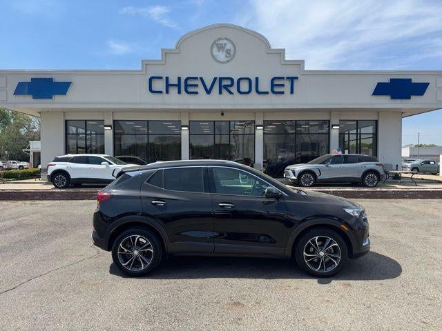 2022 Buick Encore GX Essence in Ebony Twilight Metallic — front three-quarter view